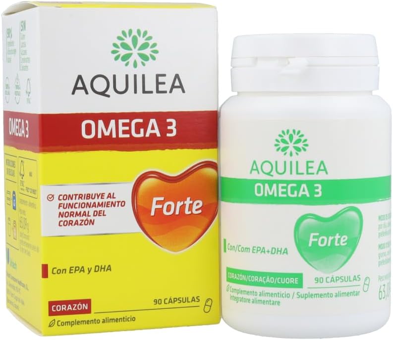 Caixa e frasco de Aquilea Omega-3 Forte