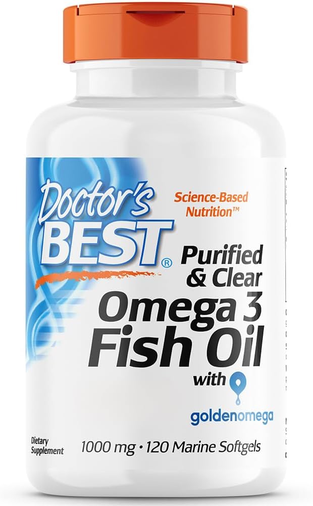 Frasco de Doctor's Best Purified & Clear Omega-3